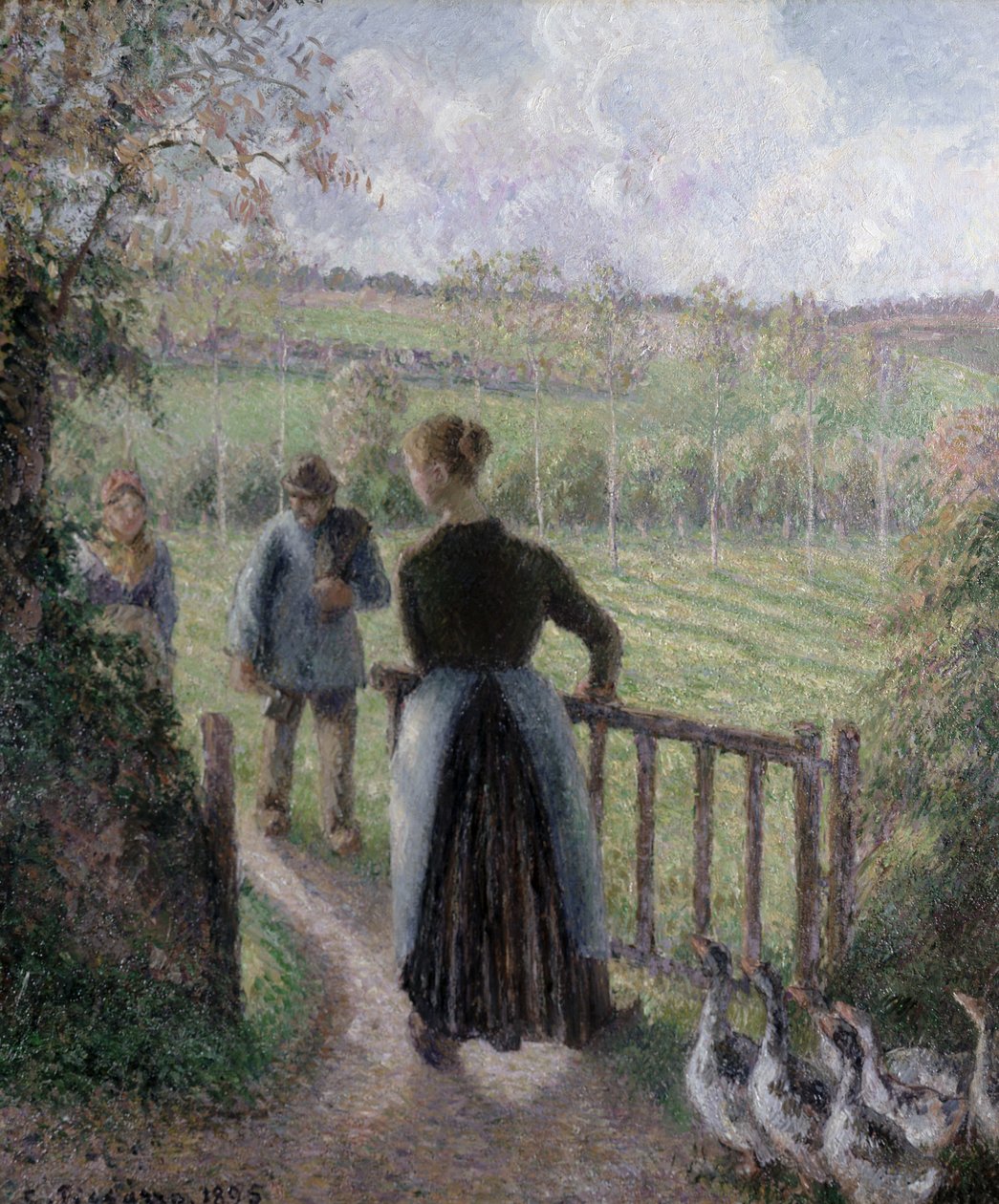 A mulher com os gansos, 1895 de Camille Jacob Pissarro