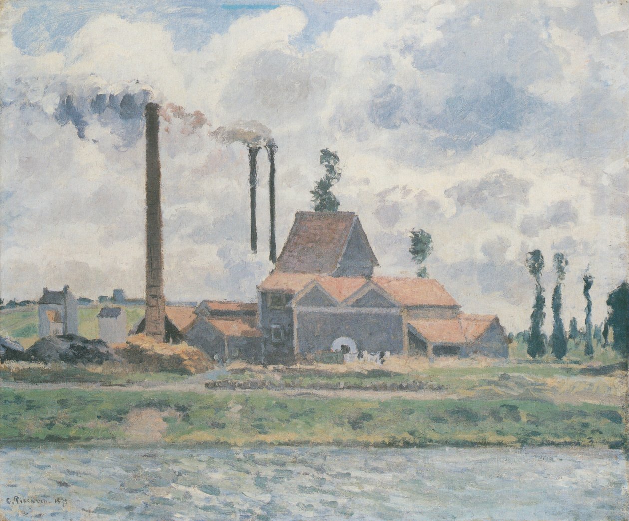 Fábrica, perto, Pontoise de Camille Jacob Pissarro