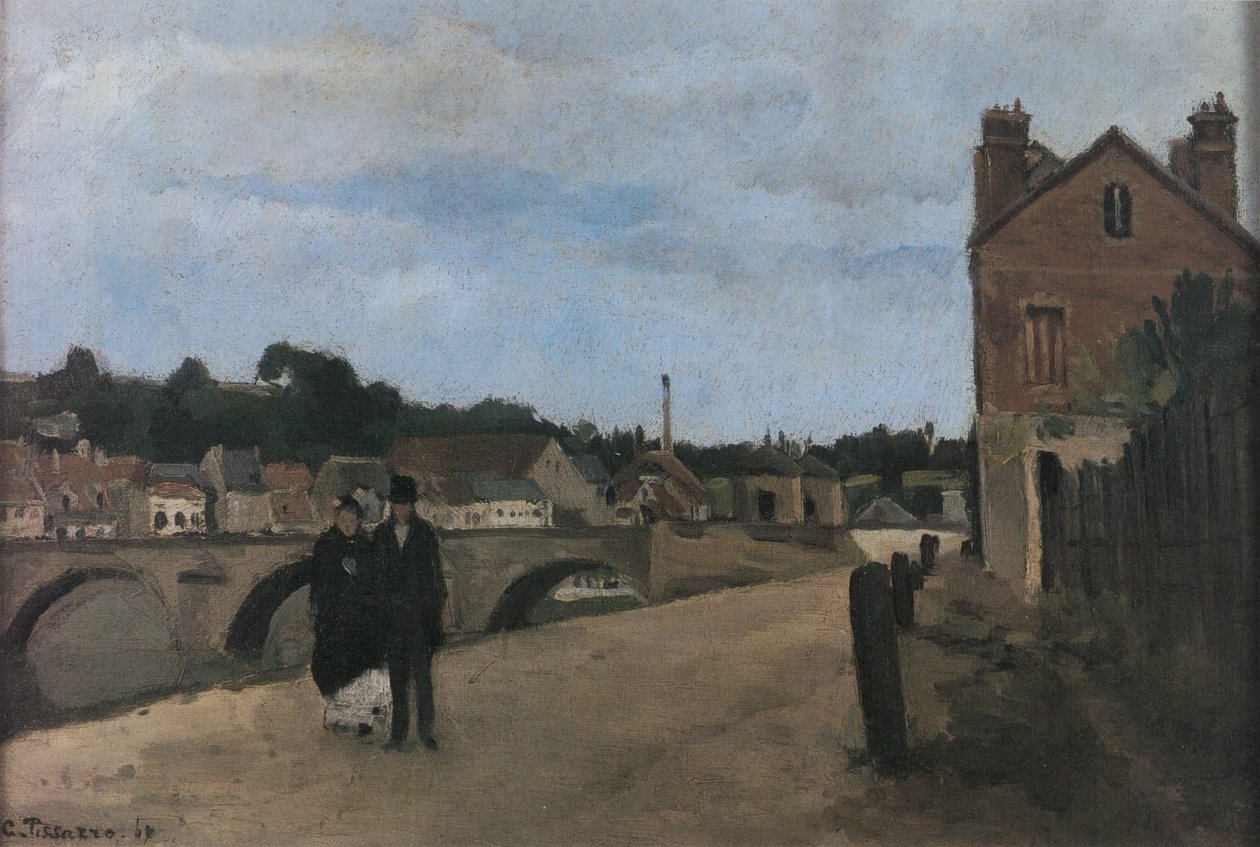 Vista, Pontoise, Quai du Pothuis de Camille Jacob Pissarro