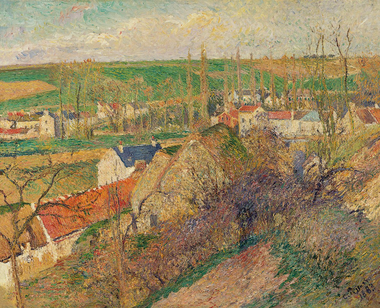 Vista da aldeia de Osny de Camille Jacob Pissarro