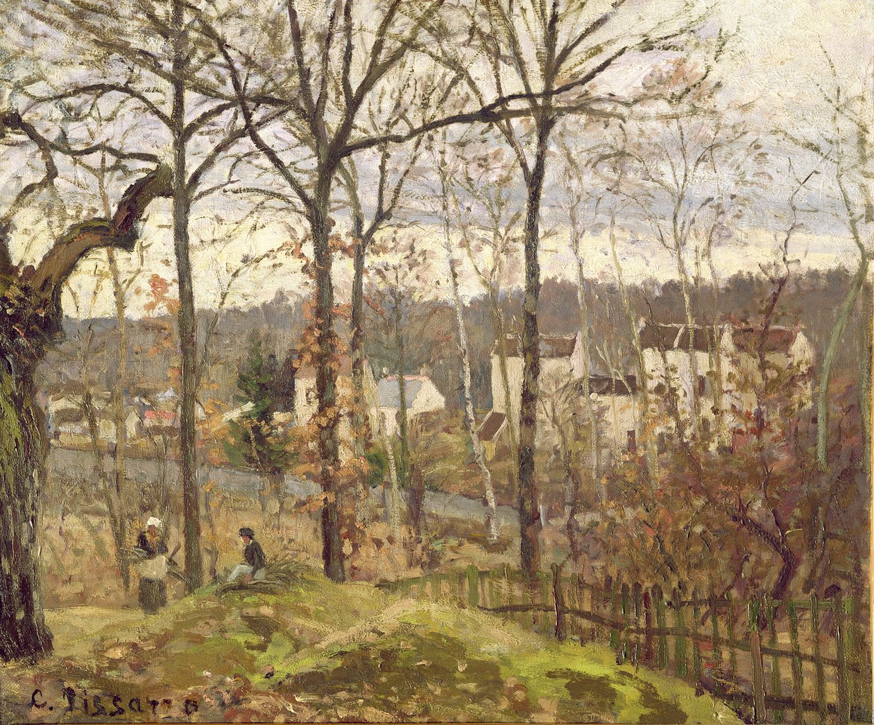 Paisagem de inverno em Louveciennes, c.1870 de Camille Jacob Pissarro