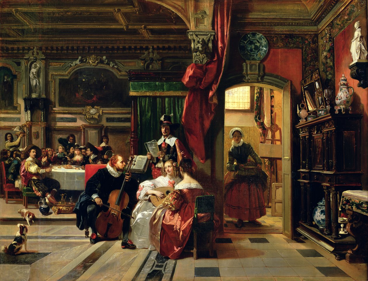Sir Anthony van Dyck (1599-1641) em Londres, 1837 de Camille Joseph Etienne Roqueplan