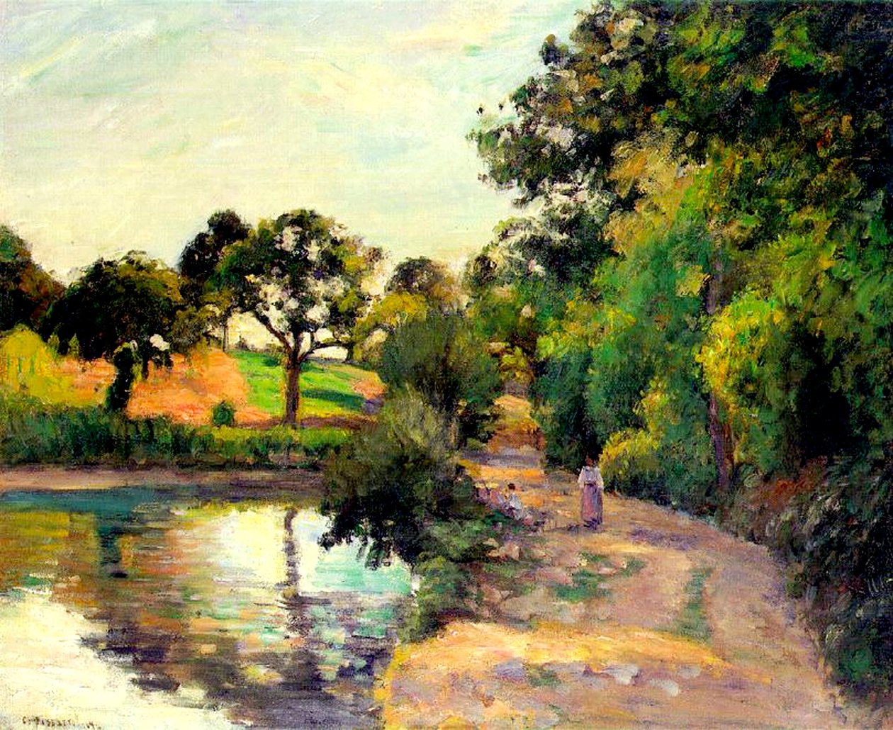 Uma lagoa em Montfoucault, 1874 de Camille Jacob Pissarro