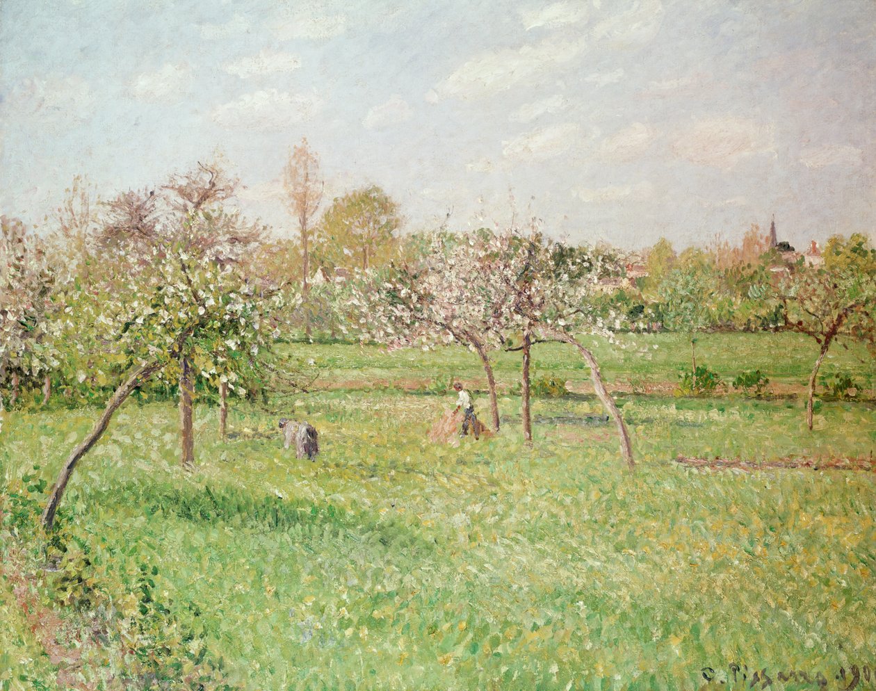 Macieiras em Gragny, sol da tarde, 1900 de Camille Jacob Pissarro