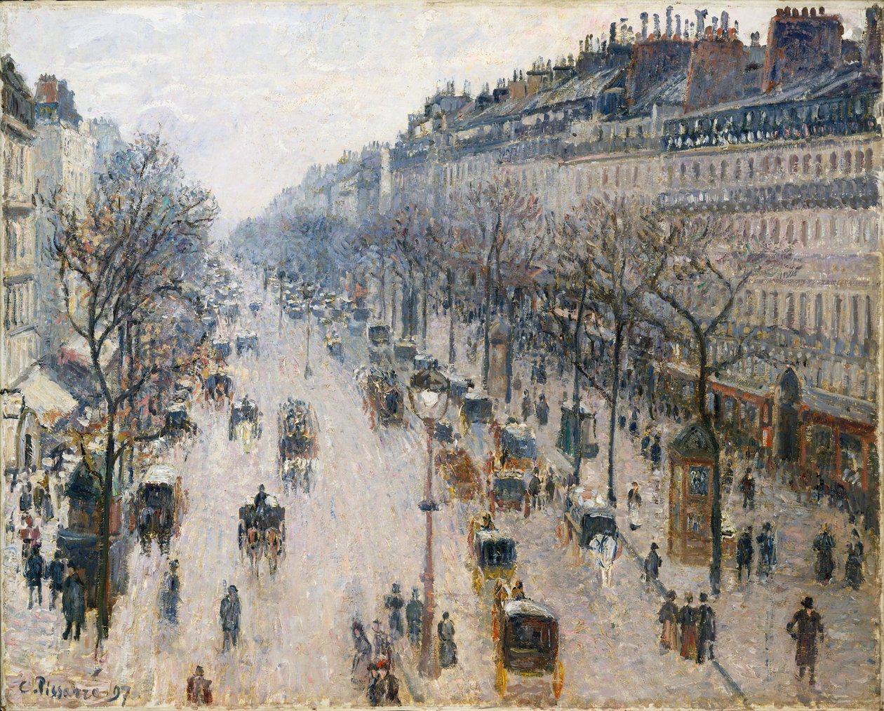 Boulevard Montmartre em uma manhã de inverno de Camille Jacob Pissarro