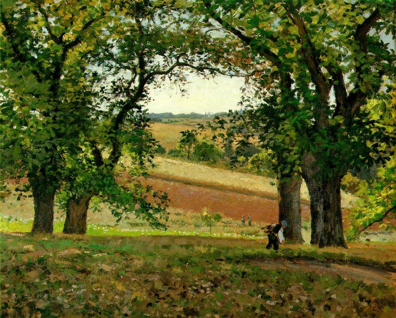 Castanheiros em Osny, c.1873 de Camille Jacob Pissarro