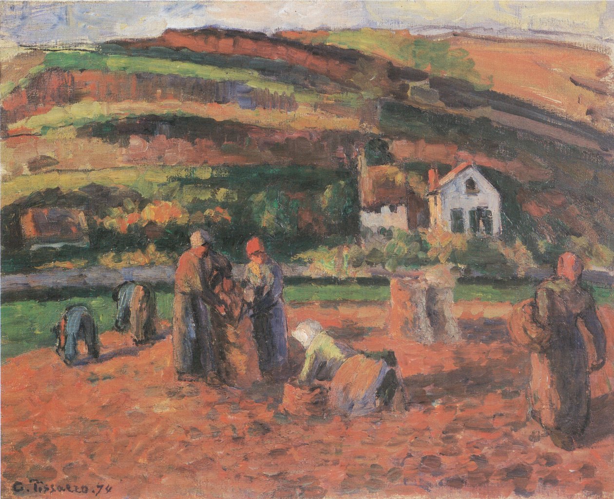 Colheita da batata de Camille Jacob Pissarro