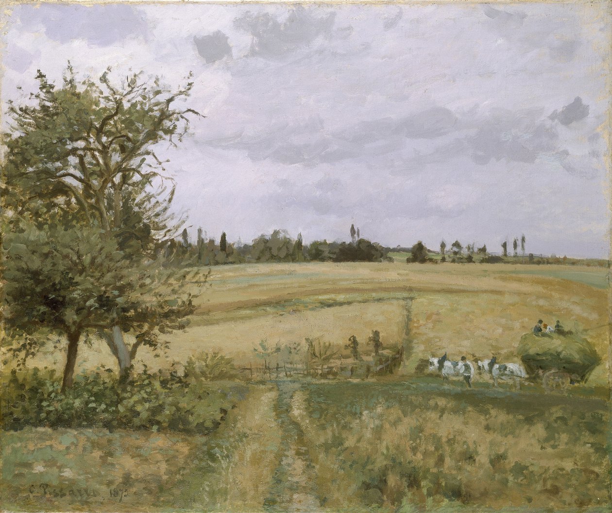 Paisagem, em, Pontoise, 19o século de Camille Jacob Pissarro