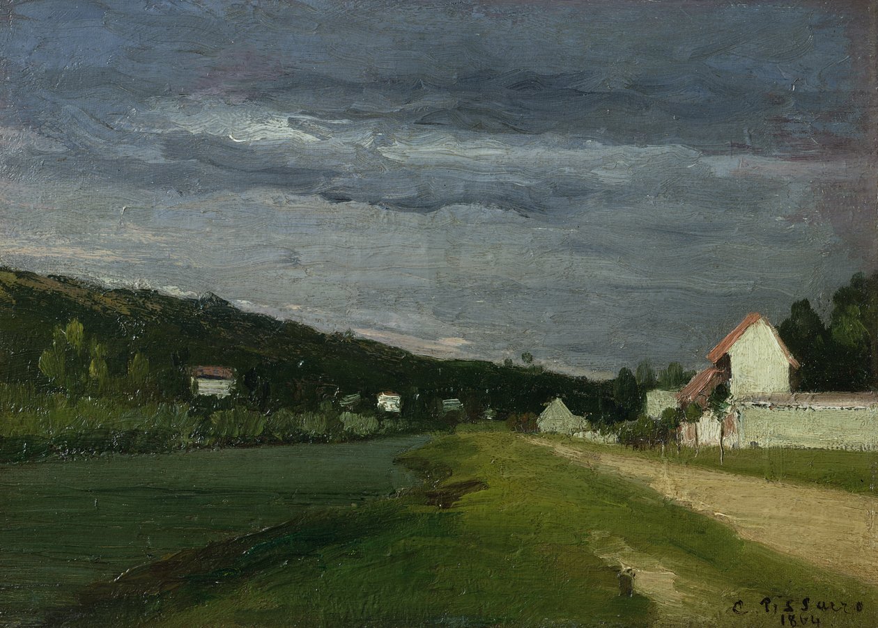 Paisagem com céu tempestuoso, 1864 de Camille Jacob Pissarro