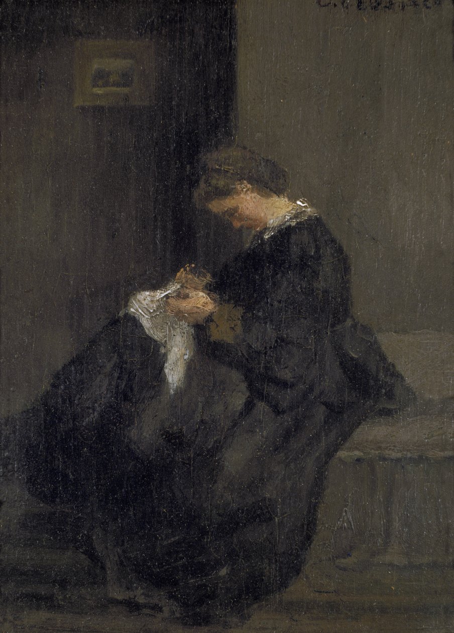 Madame Pissarro Costura, século XIX de Camille Jacob Pissarro