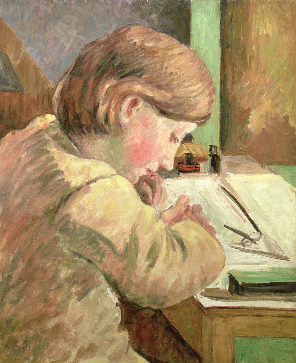Escrita de Paulo, c.1894 de Camille Jacob Pissarro