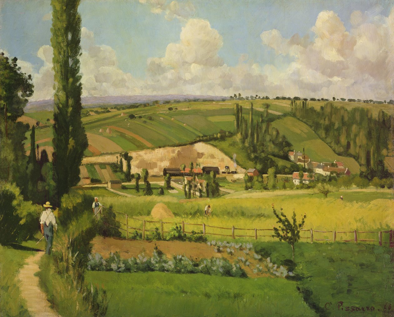 Paisagem com Patis, Pointoise, 1868 de Camille Jacob Pissarro