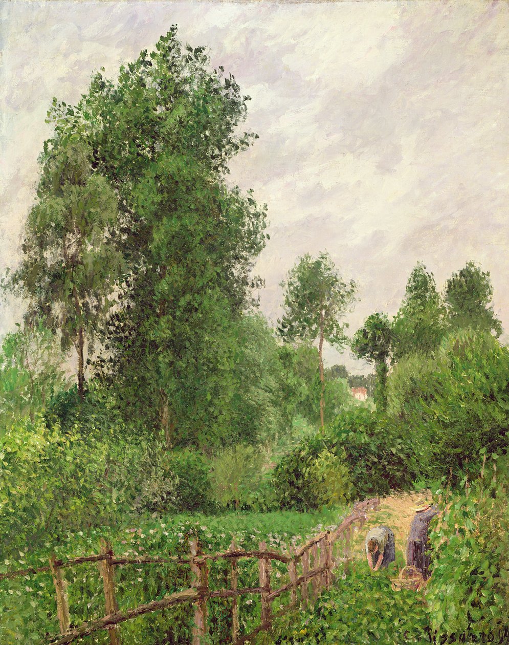 Paisagem, tempo cinzento em Eragny, 1899 de Camille Jacob Pissarro