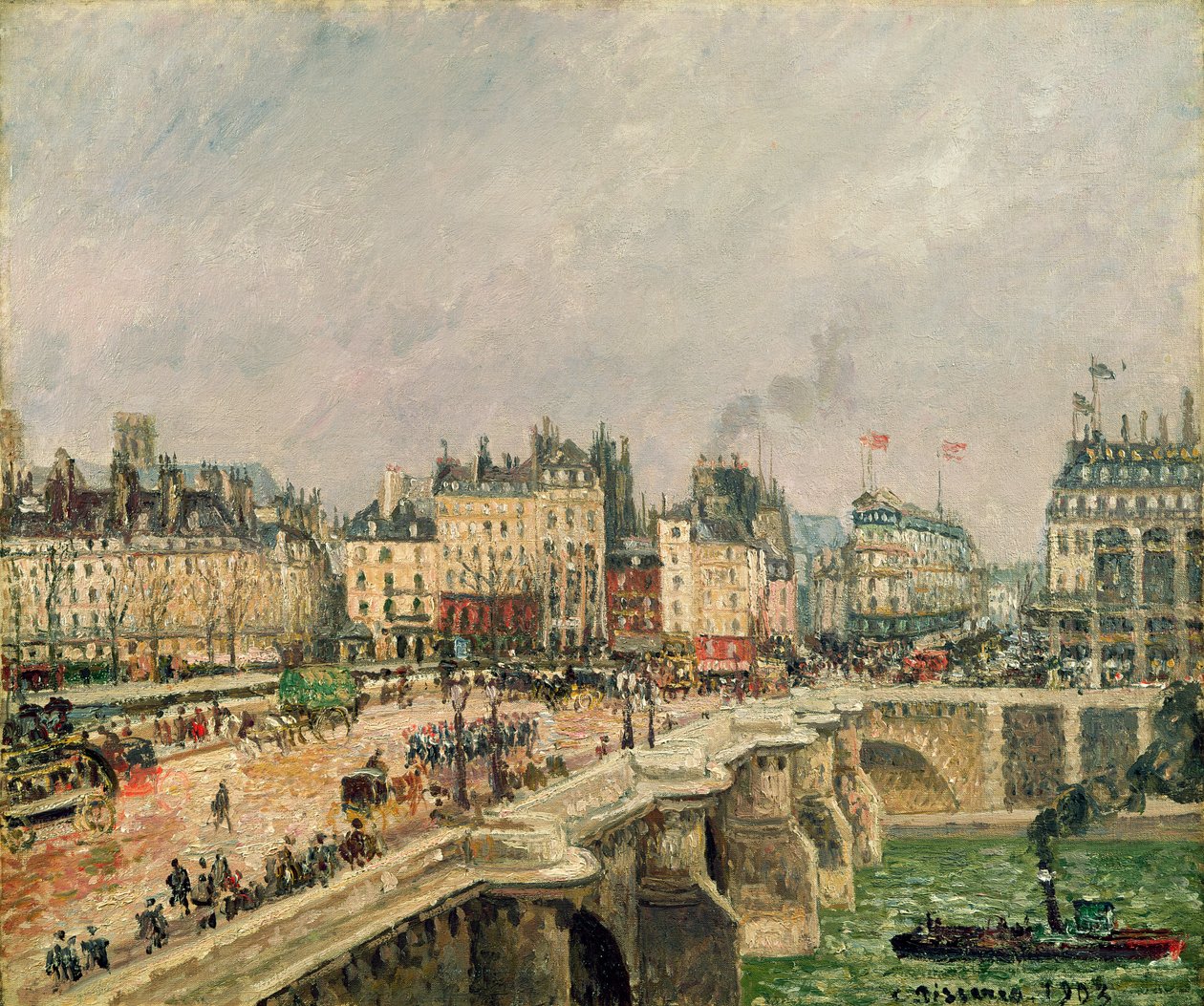 Ponte Nova, Efeito da Chuva, 1903 de Camille Jacob Pissarro