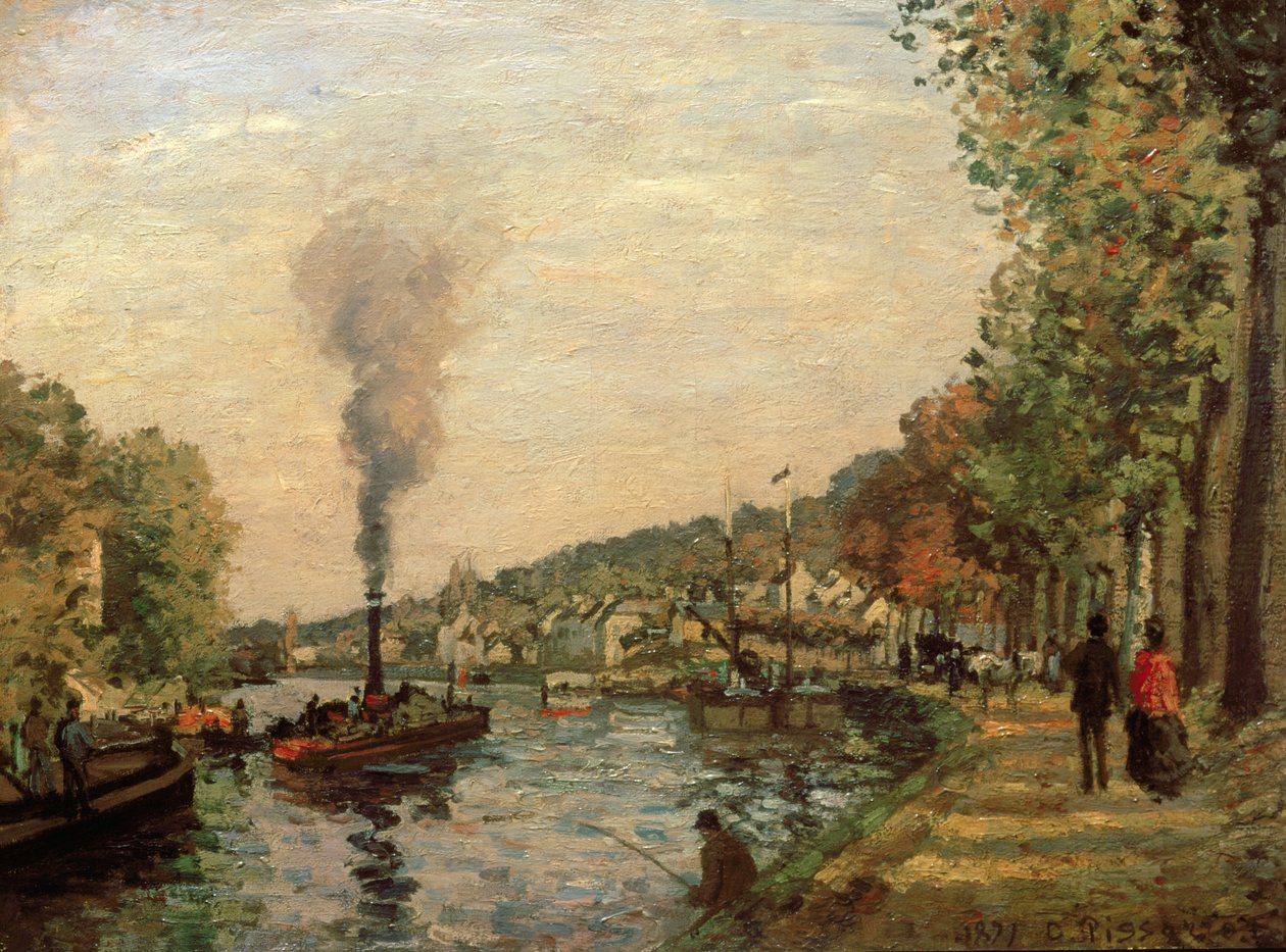 Cena do rio, 1871 de Camille Jacob Pissarro