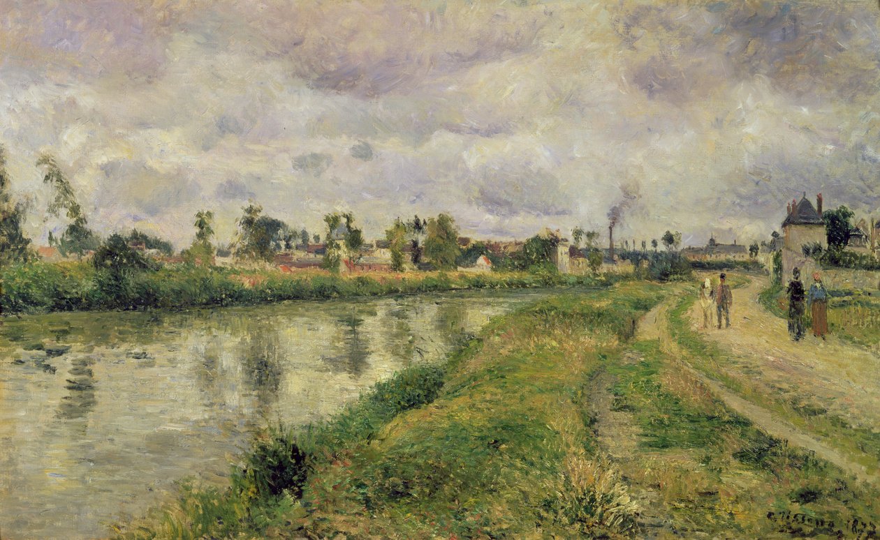 Cena do rio, 1873 de Camille Jacob Pissarro
