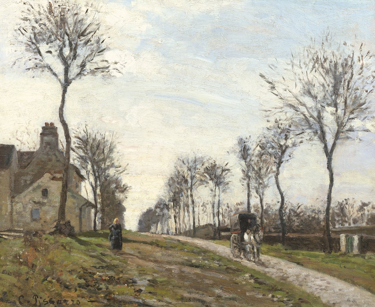Estrada em Louveciennes, 1870 de Camille Jacob Pissarro