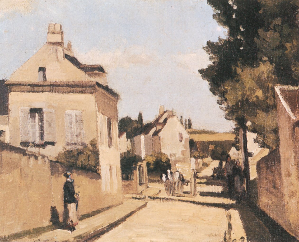 Rue L&39;Hermitage, Pontoise de Camille Jacob Pissarro