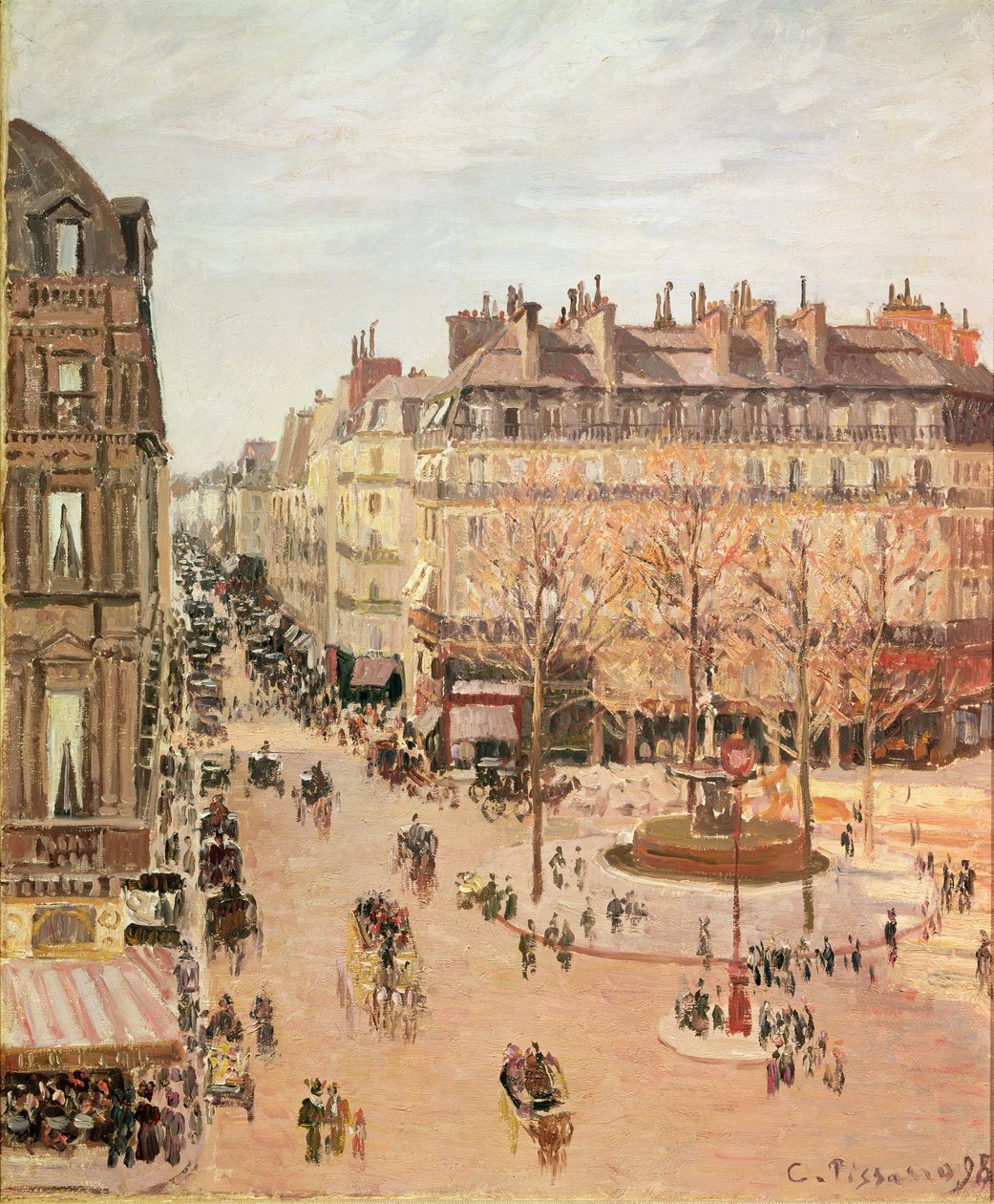 Rue Saint-Honoré, Sol Efeito, Tarde, 1898 de Camille Jacob Pissarro