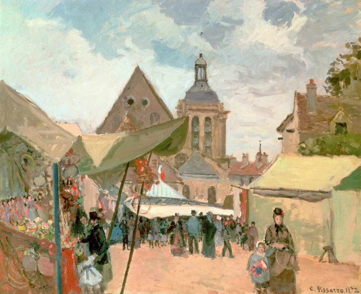Festa de setembro, Pontoise, 1872 de Camille Jacob Pissarro