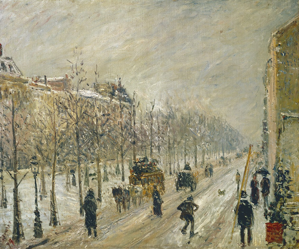 As avenidas sob a neve, 1879 de Camille Jacob Pissarro
