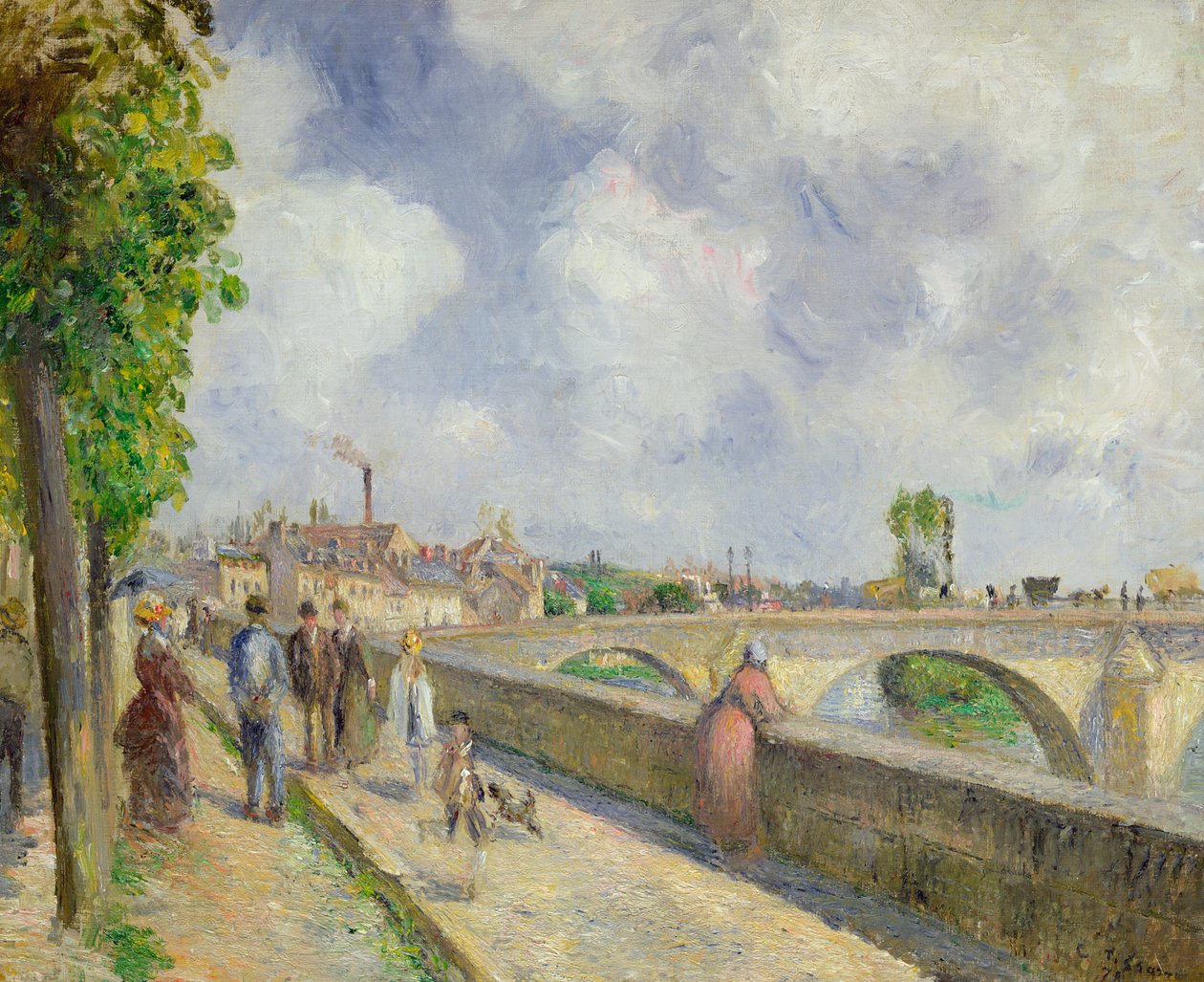 A ponte em Pontoise, 1878 de Camille Jacob Pissarro