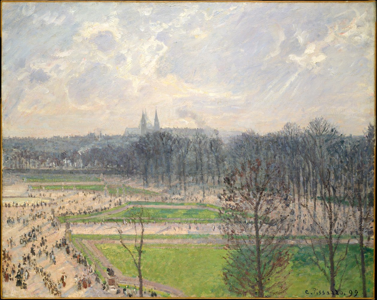 O jardim das Tulherias em uma tarde de inverno de Camille Jacob Pissarro