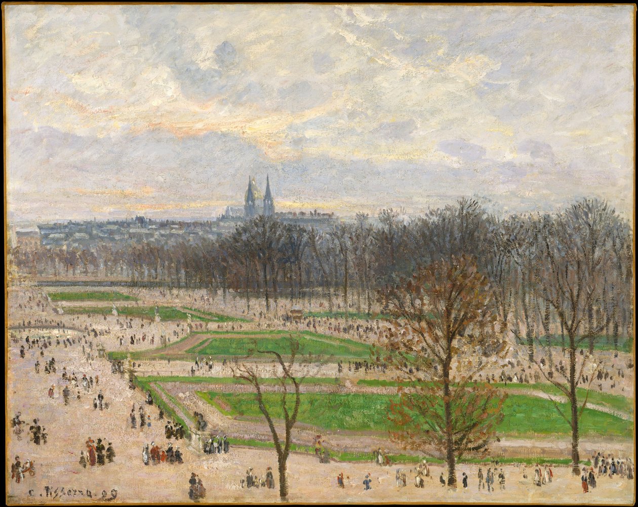 O jardim das Tulherias em uma tarde de inverno de Camille Jacob Pissarro