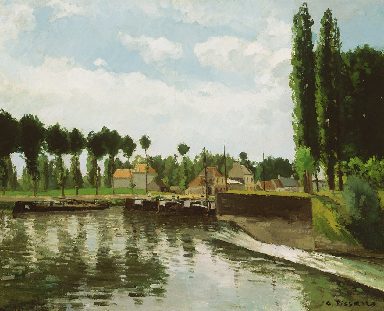 O bloqueio em Pontoise, 1869-70 de Camille Jacob Pissarro