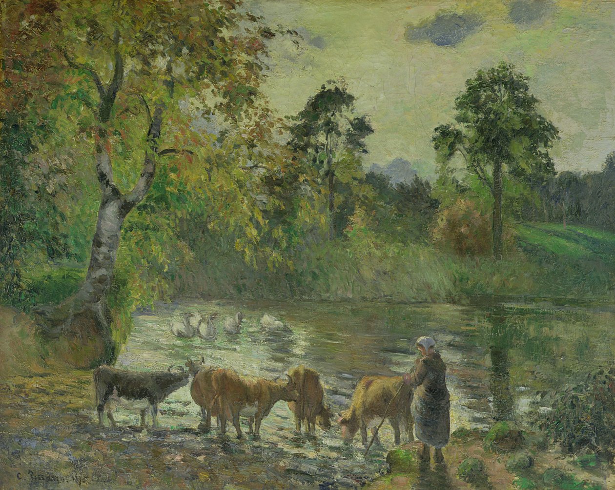 A lagoa em Montfoucault, 1875 de Camille Jacob Pissarro