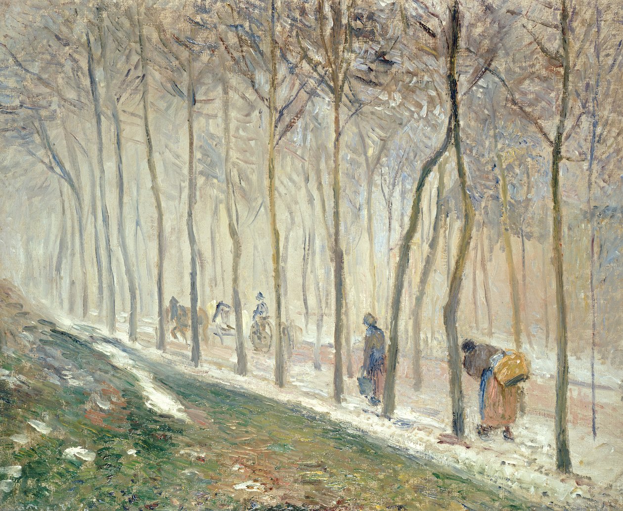 A estrada através da madeira de Camille Jacob Pissarro
