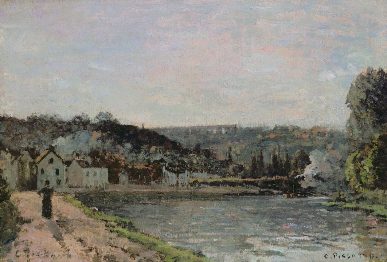 O Sena em Bougival, 1871 de Camille Jacob Pissarro