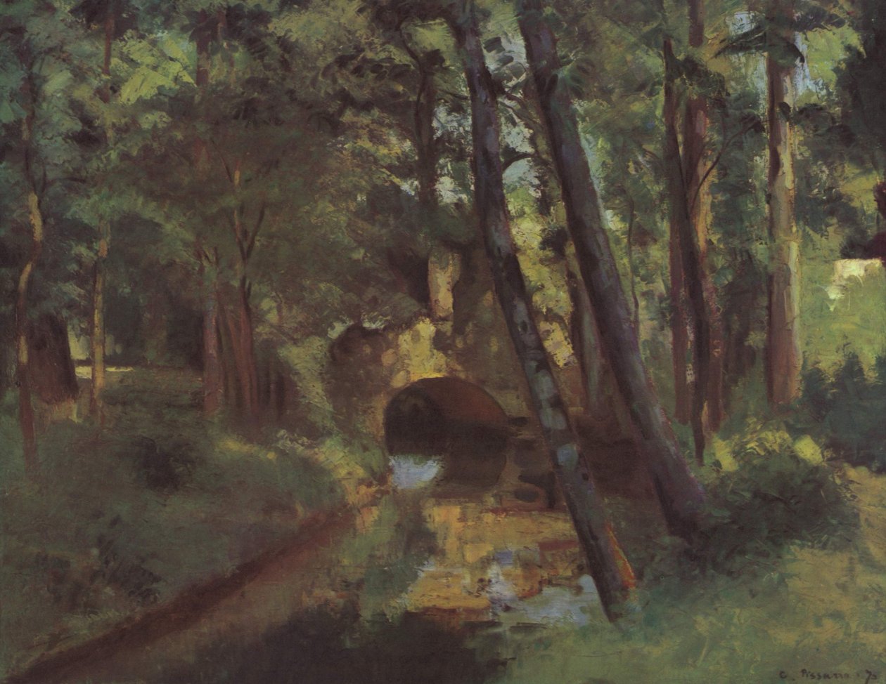 O Pequeno Brigde, Pontoise de Camille Jacob Pissarro