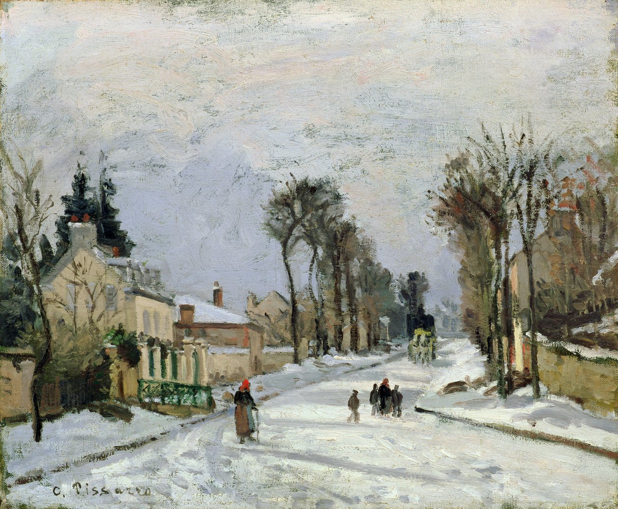 A estrada de Versalhes em Louveciennes, 1869 de Camille Jacob Pissarro