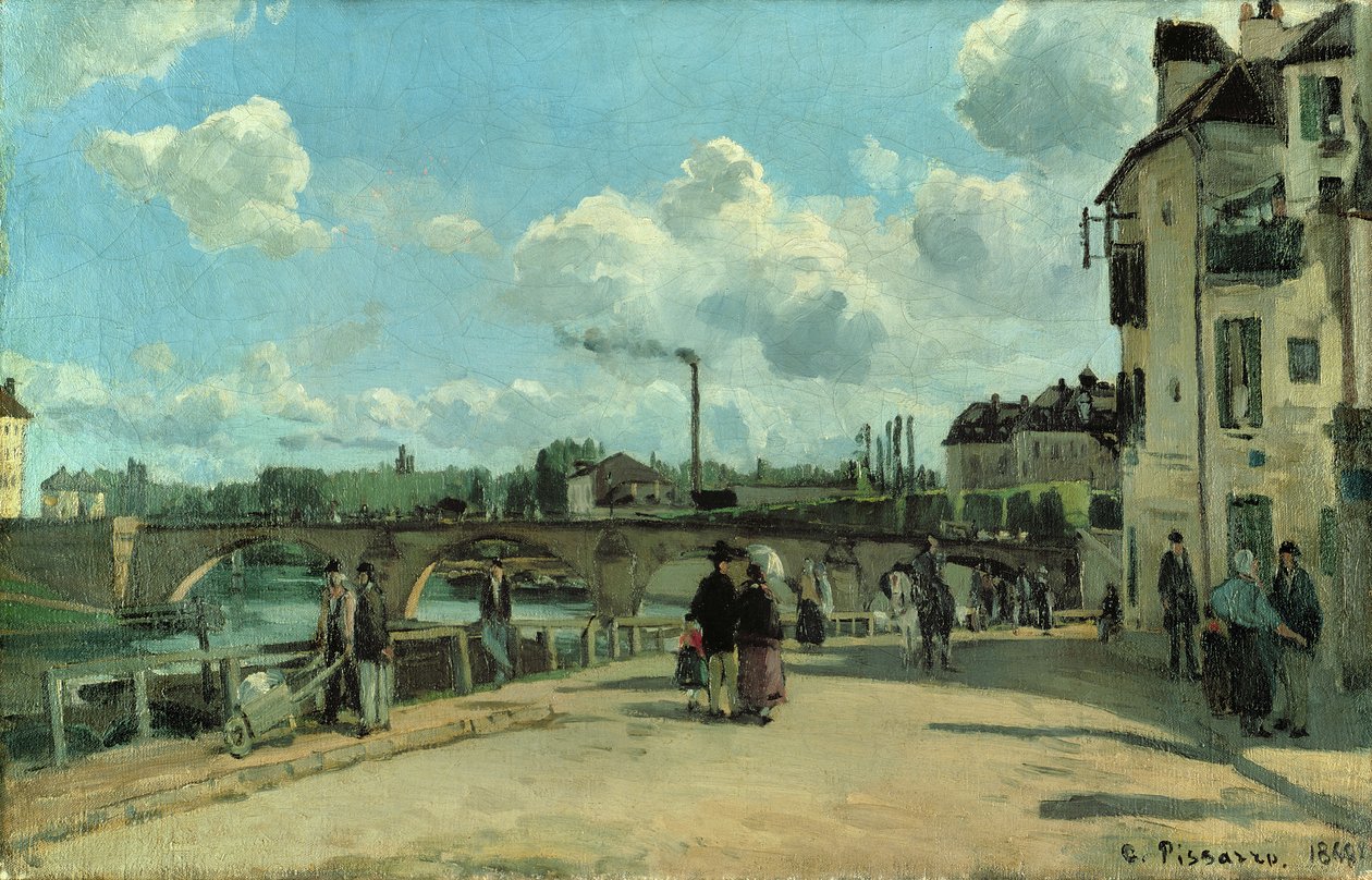 Vista de Pontoise: Pier at Pothuis, 1868 de Camille Jacob Pissarro