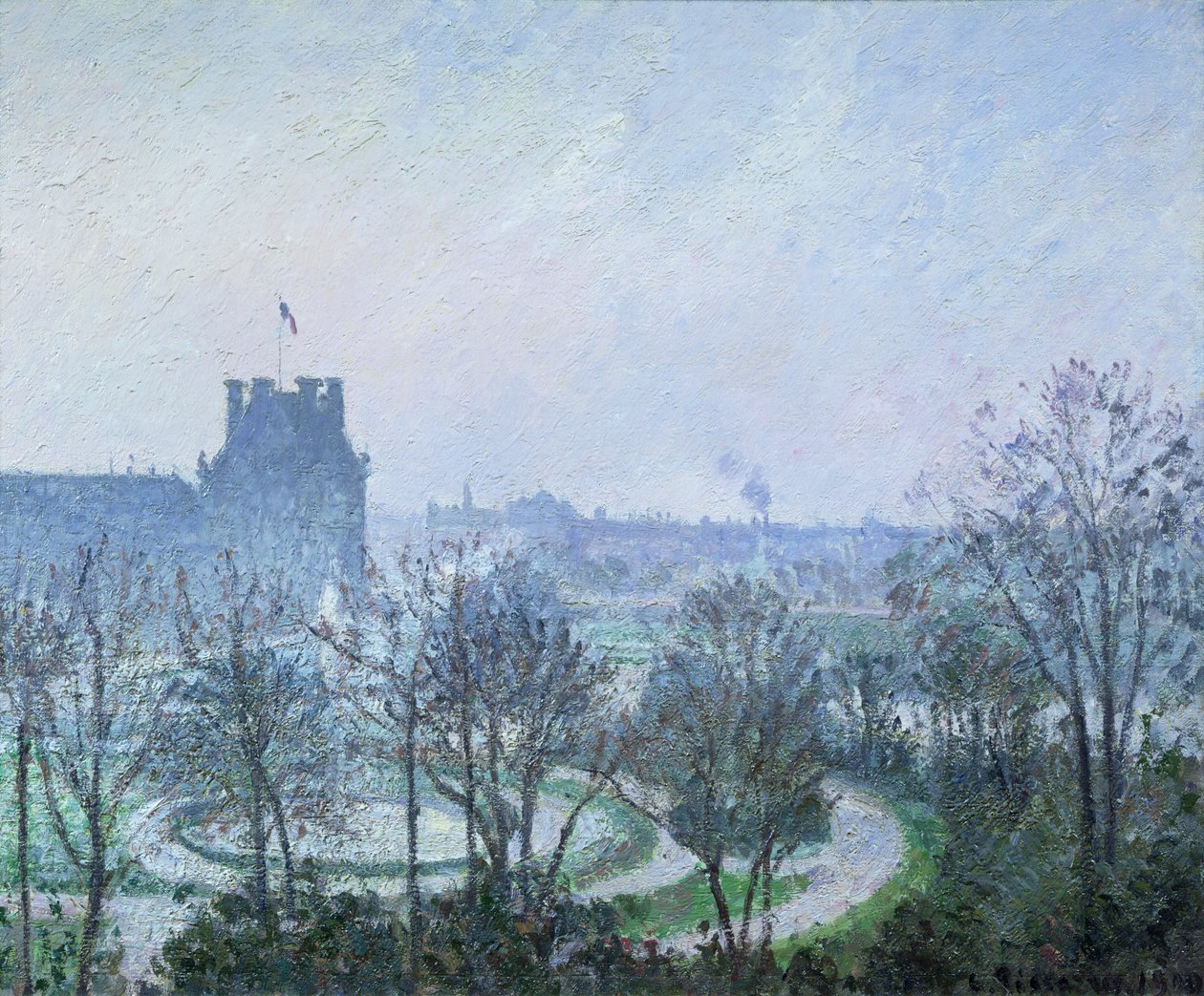 Geada branca, jardim das Tulherias, 1900 de Camille Jacob Pissarro