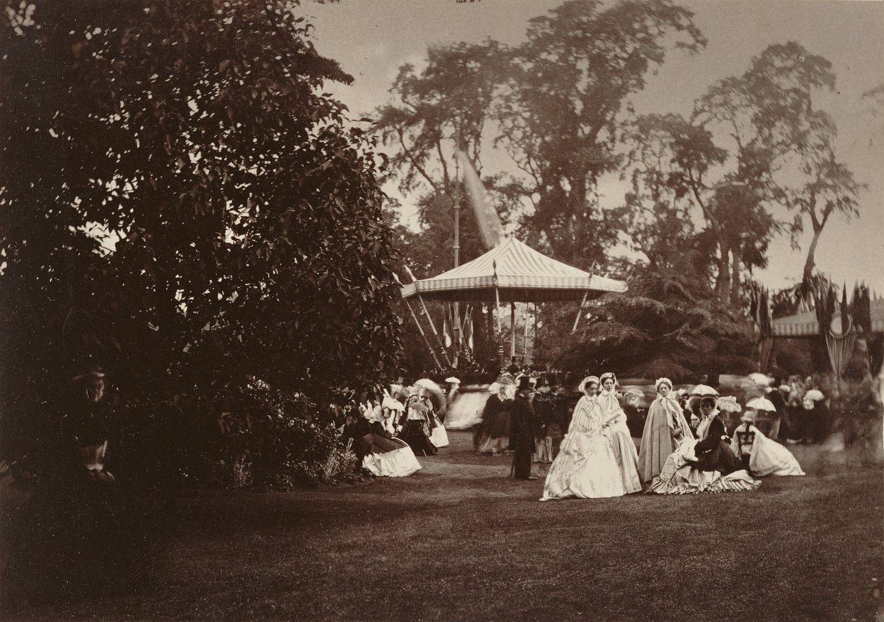 Vista, de, a, jardins, durante, a, Fete - Fete, champetre, em, orleans, casa, londres de Camille Silvy