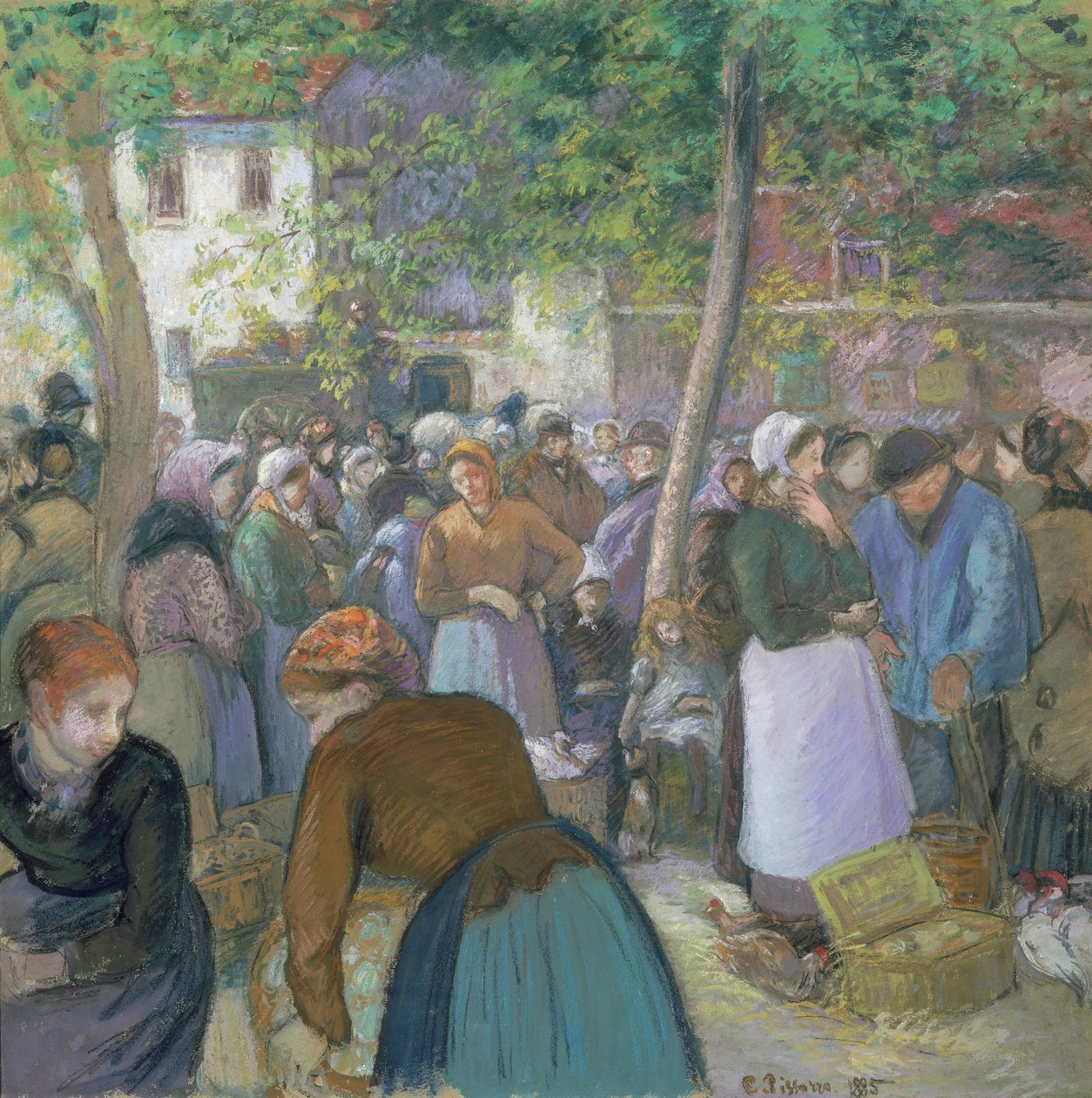 Mercado de aves de capoeira em Gisors de Camille Jacob Pissarro