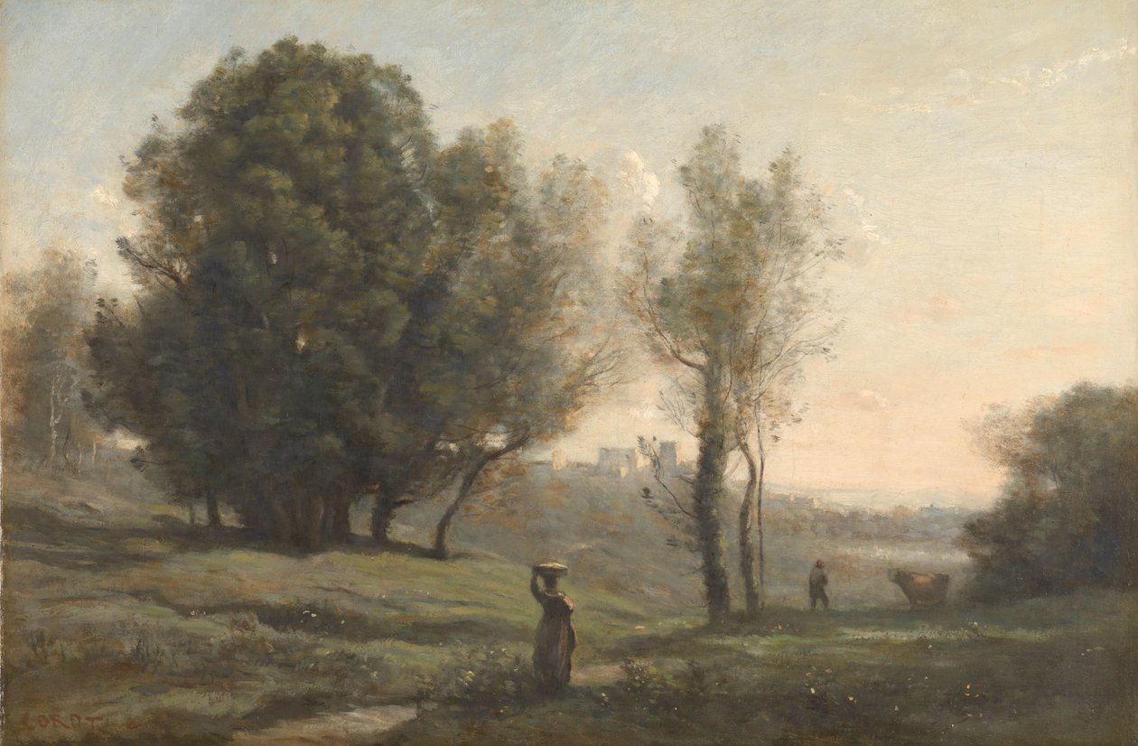 Paisagem Lembrança de Les Landes de Camille Corot