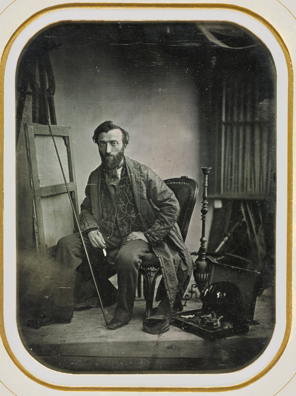 Autorretrato em estúdio de pintura de Camille Dolard