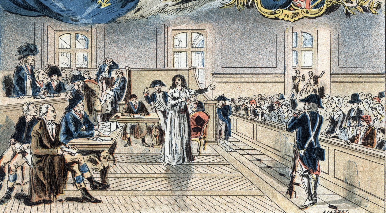 Maria Antonieta, rainha de França, perante os juízes no seu julgamento de 14 de Outubro de 1793. de Camille Gilbert