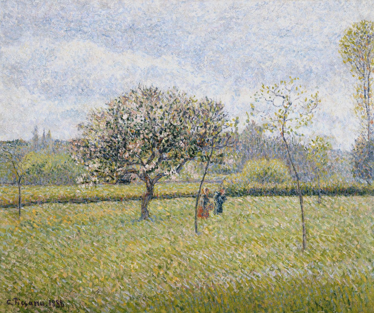 Macieira em flor em Eragny; Macieira em flor em Eragny, 1888 de Camille Jacob Pissarro
