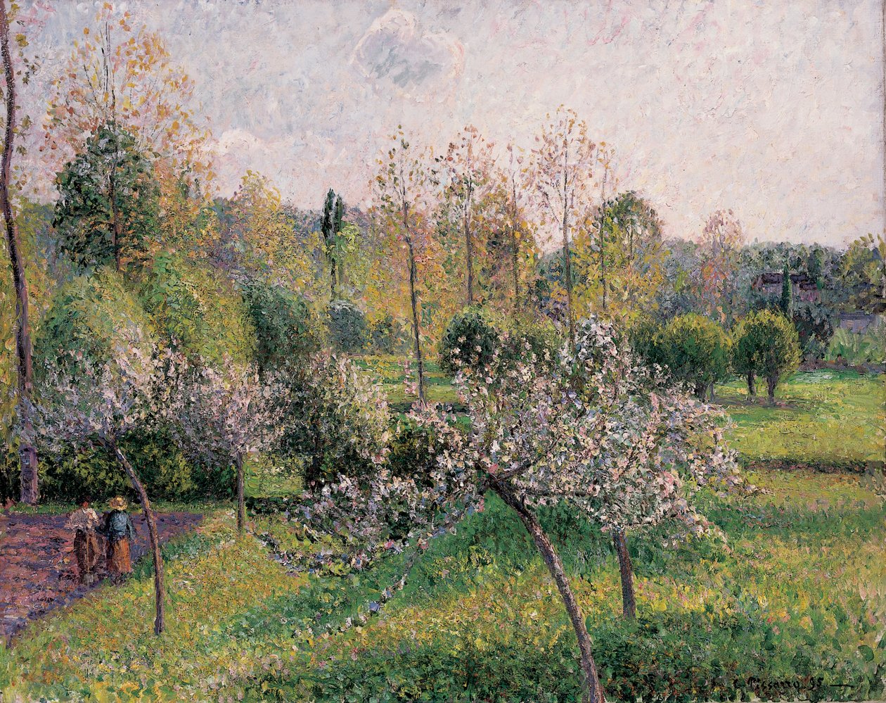 Macieiras em flor, Eragny, 1895 de Camille Jacob Pissarro