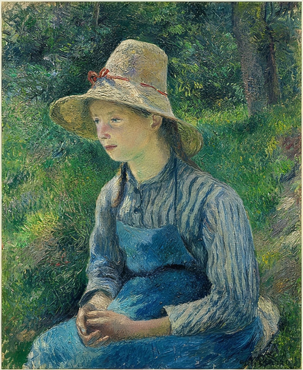 Camponesa com um chapéu de palha. 1881 de Camille Jacob Pissarro