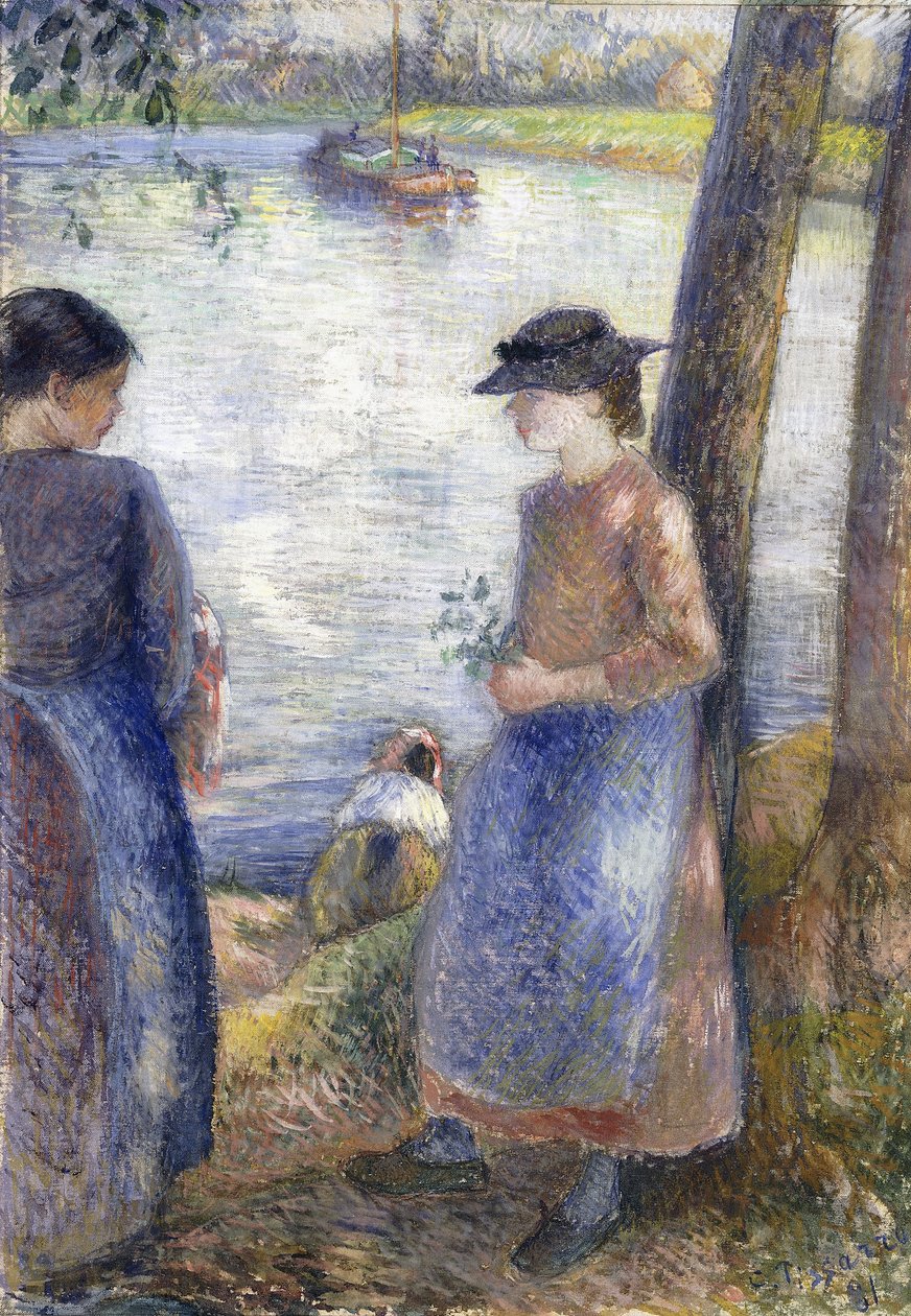 Pela água, 1881 de Camille Jacob Pissarro