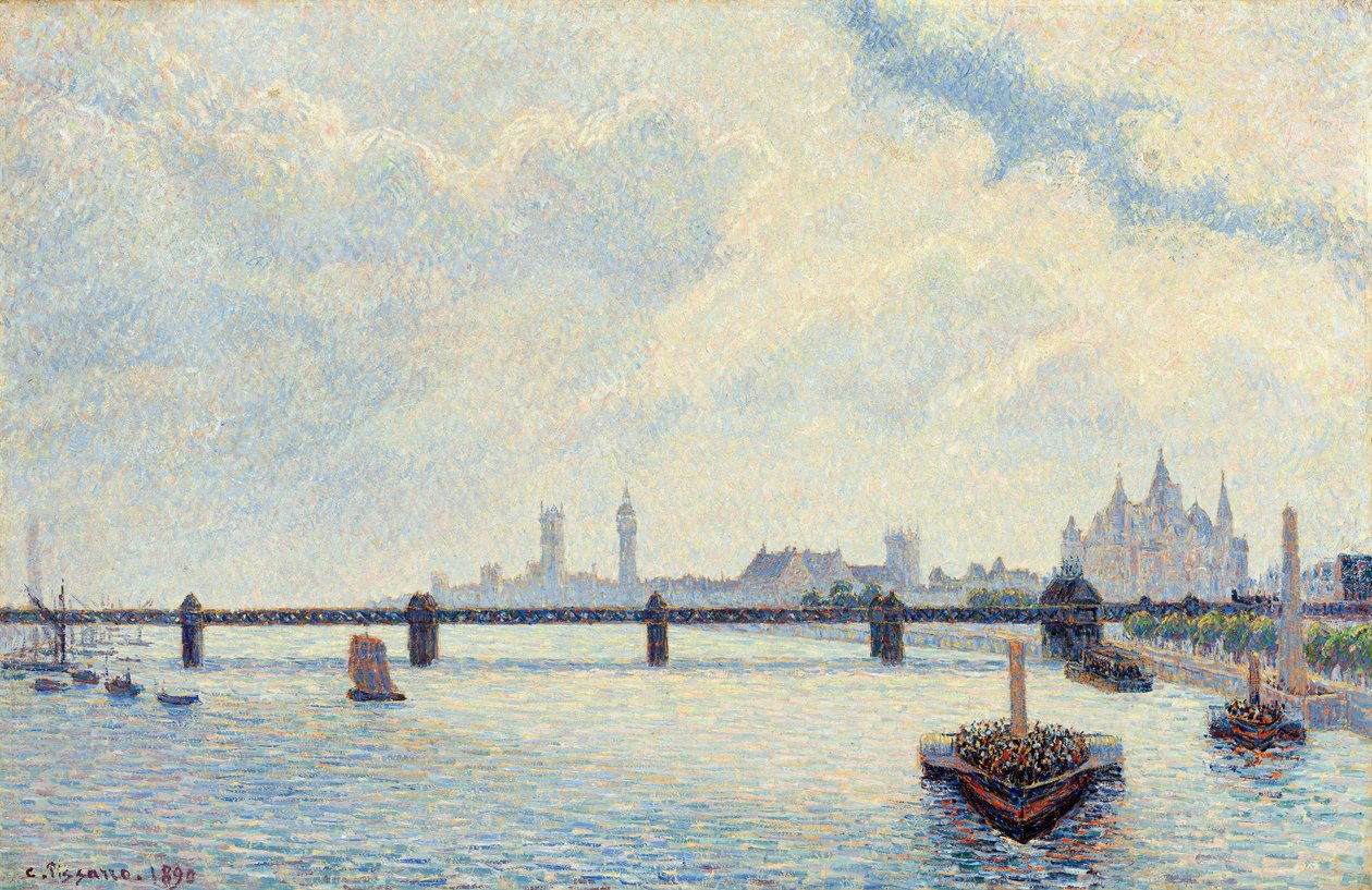 Charing Cross Bridge, Londres, 1890 de Camille Jacob Pissarro