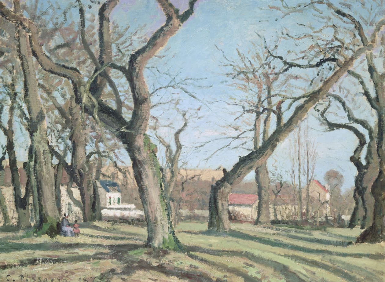 Castanheiros em Louveciennes, 1872 de Camille Jacob Pissarro