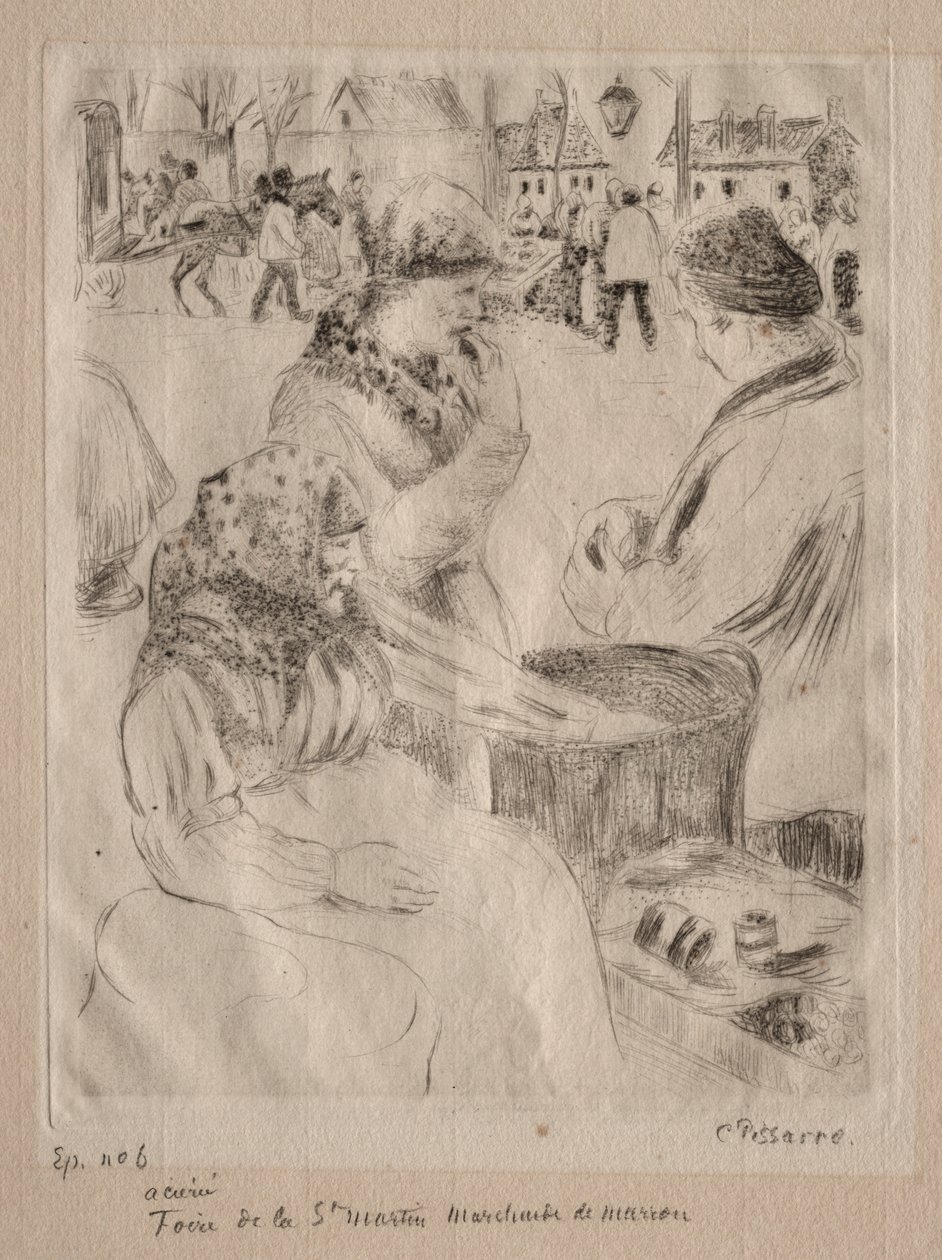 Vendedor de castanhas, 1878. de Camille Jacob Pissarro