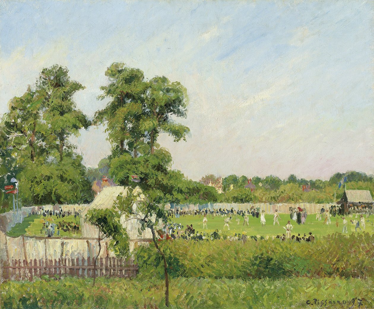 Partida de críquete no Bedford Park, Londres, 1897 de Camille Jacob Pissarro