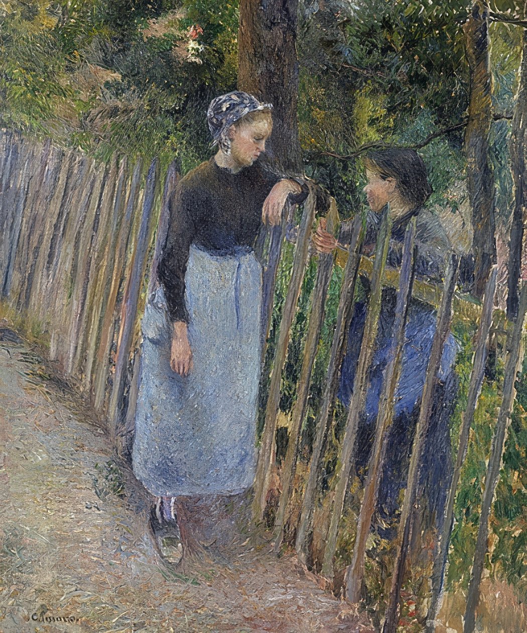 A conversa. Por volta de 1881 de Camille Jacob Pissarro